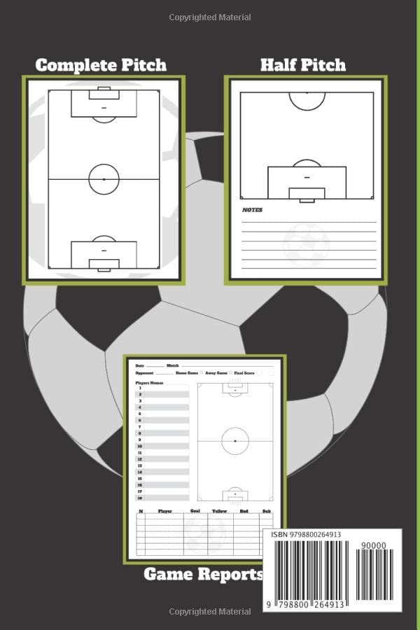 Miniatura 2 de Soccer Notebook with Field Diagram Templates Coaching Playbook with Drawings for Creating Plays and Drills, Planning Tactics and Strategies. ...