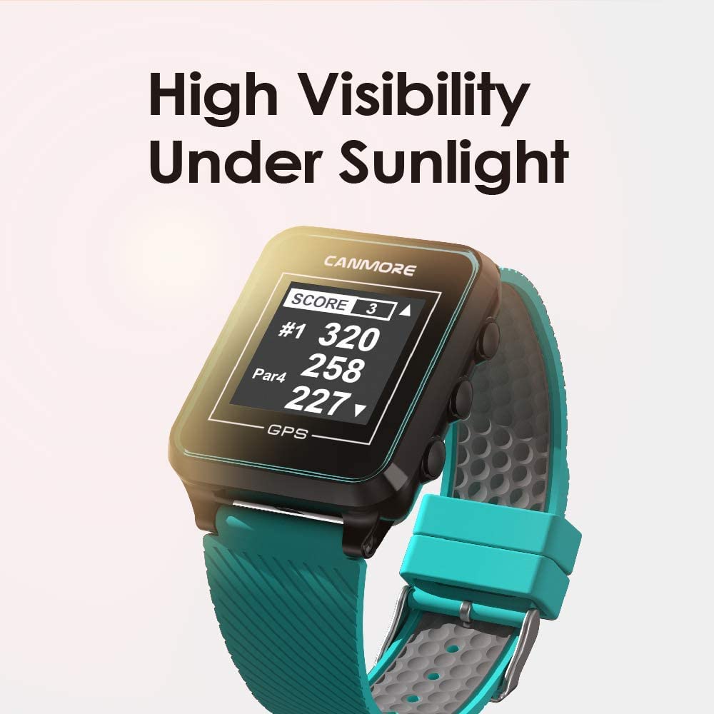 Canmore TW-353 Orologio GPS Da Golf - 38.000 Campi Precaricati, Display Solare, Resistente