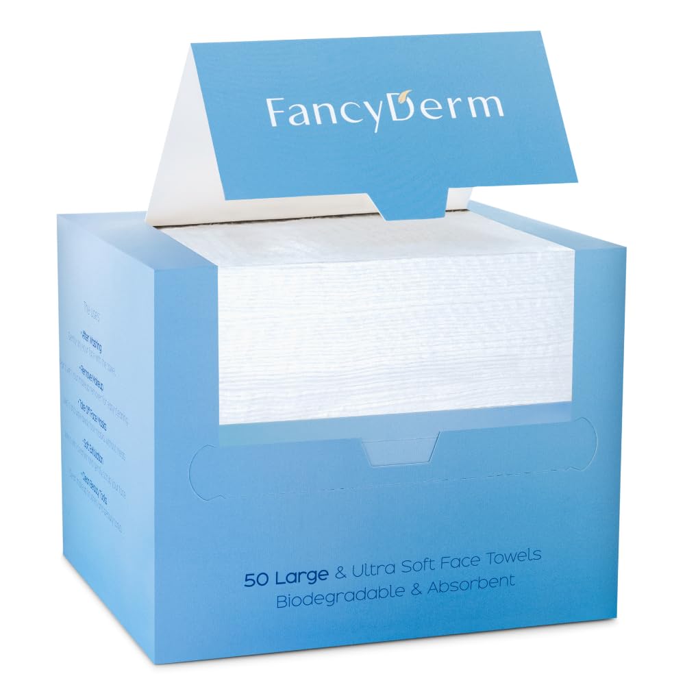 Face Towel Disposable, Face Tissue, Facial Tissue, Cotton Pads Makeup Remover Wipes for Sensitive Skin, Ultra Soft, Biodegradable, 50 Count