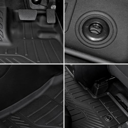 Image of Floor Mats for Honda Pilot 2016-2022 8 Seat (No Elite Models) | All Weather Odorless Floor Liners, Custom Fit Precise Coverage, Waterproof Non-Slip TPE Material, Easy to Clean