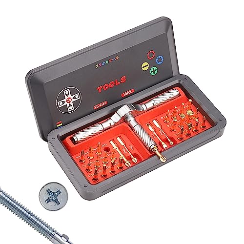 Decorhome Juego de puntas de destornillador con estuche, destornillador de carraca con maletín, destornillador manual ergonómico para el mantenimiento de coches, carpinteros