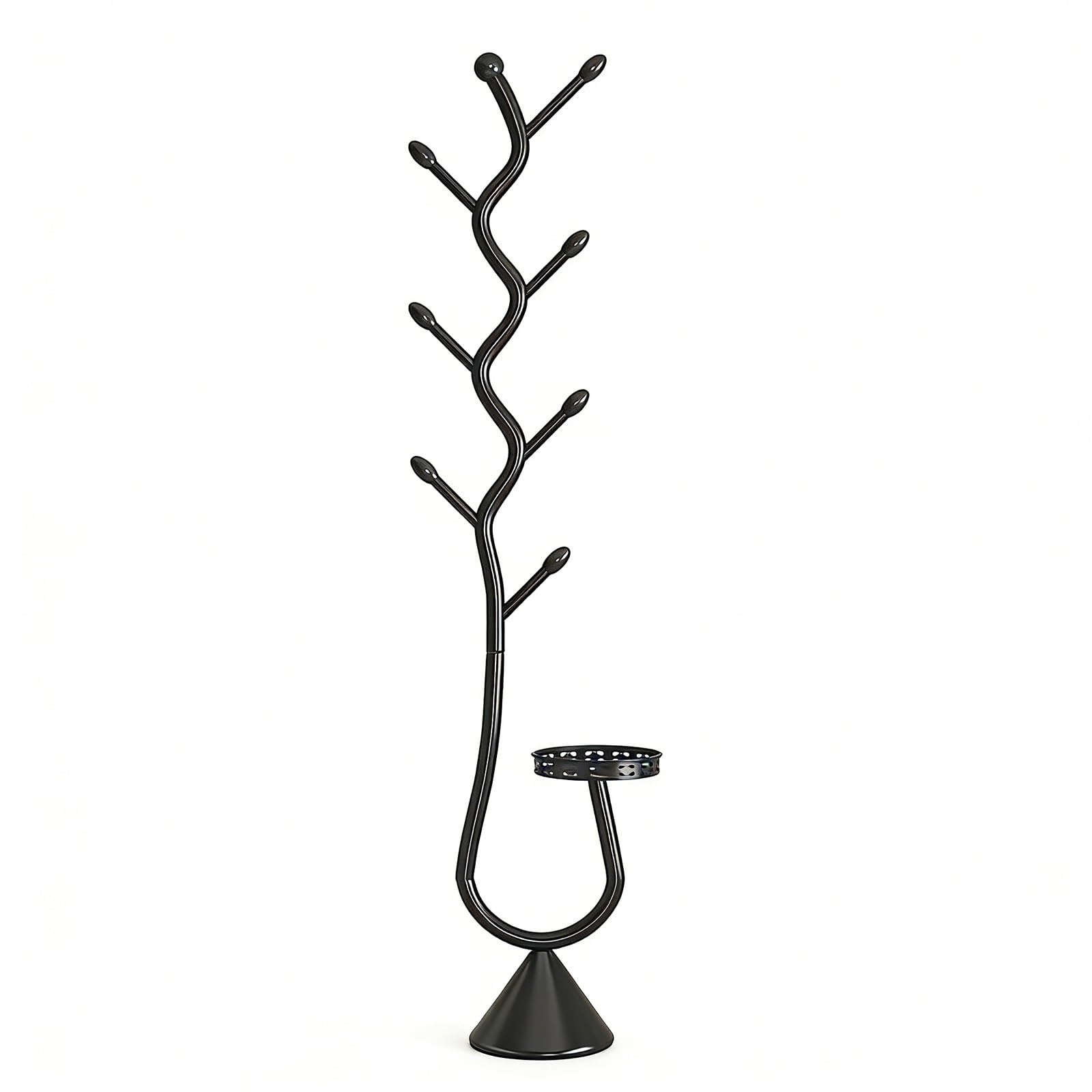 FGXHHS Cact Hall Tree with Sto - Space-Saving Coat Rack for Entryway, Foyer, Corridor, Bedroom, Living Room Black Design, Single Layer Solut