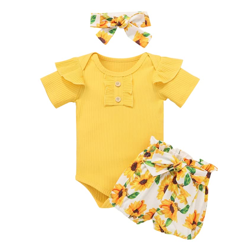 Image of Aoswep Baby Girl Clothes Infant Newborn Girl Outfits Summer Clothes Romper Short