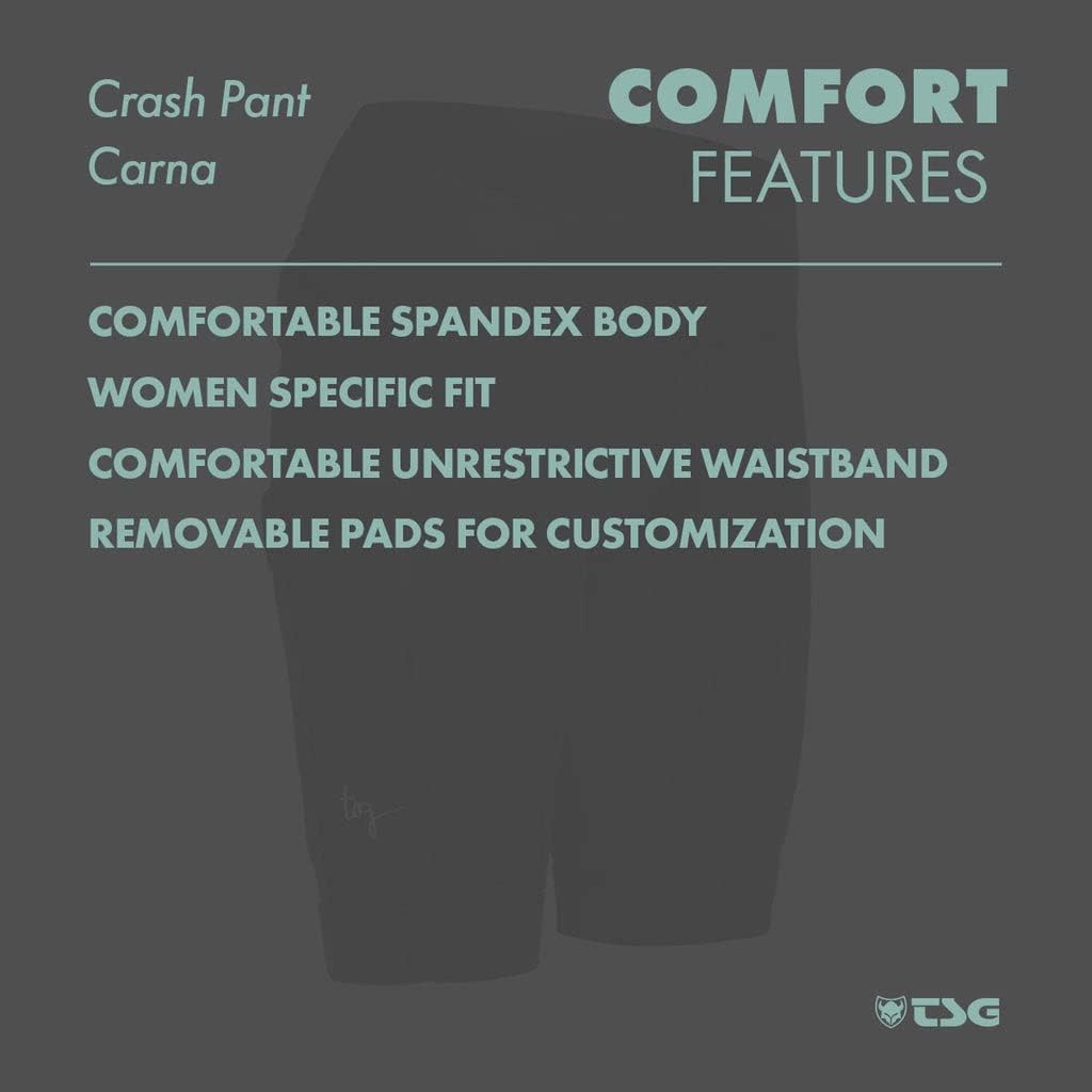 TSG - Crash Pant Carna Short for Snowboard, Skate, and Ski - 3D Protection for Hip and Tailbone - Fits Men and Women - Black