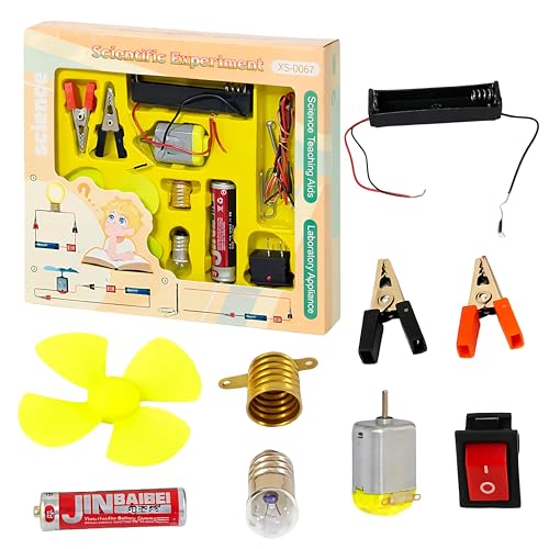 Image of FunBlast Science Experiment Kit - Science Kit for Kids, STEM Learning Kit, DIY Science Kit for Students & School Projects, Electric Circuit Kit for Students with Motor Fan Toy (Yellow)