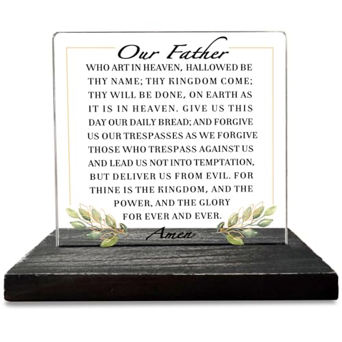 Akeke Our Father Christian Lord's Prayer Bible Verse Decor Desk