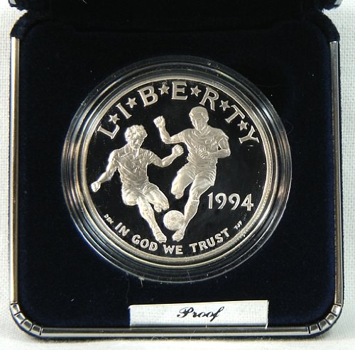 1994 Proof World Cup Soccer Commemorative Silver Dollar Thumbnail