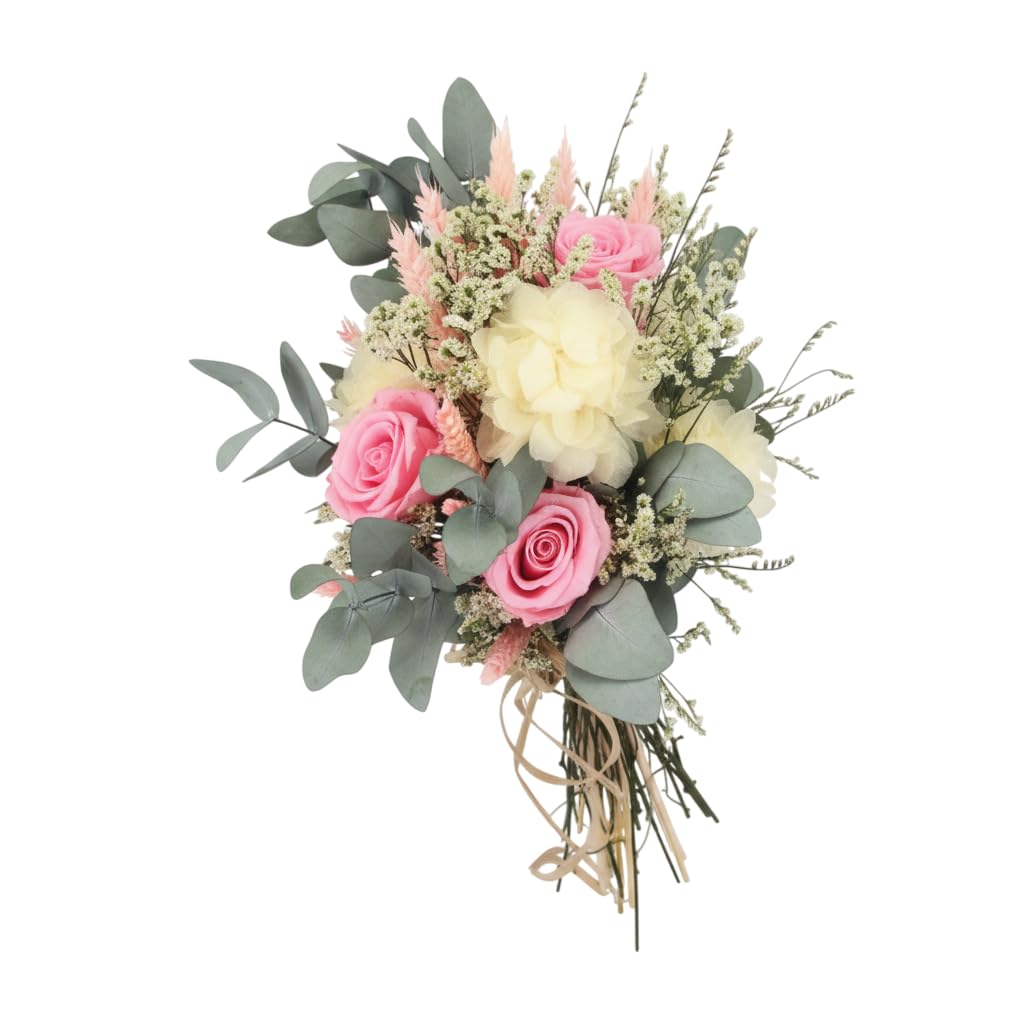 Ramo Floral Preservado DECOALIVE Rosas Rosa Duraderas para Toda Ocasión