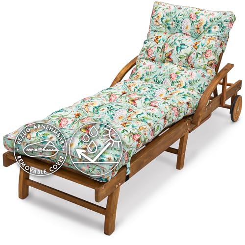 Spatium Coussin de Chaise Longue, Coussin Bain de Soleil, Coussin Transat, 100% Déhoussable, Imperméable, Résistant aux UV, 11 Coloris (200x60cm, Motif de...