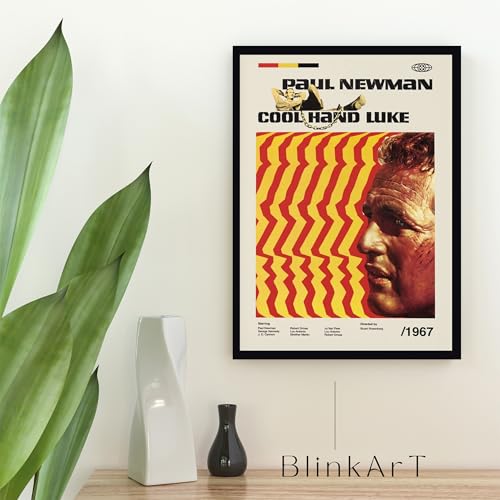 Image of BLINKART Cool Hand Luke Movie Poster Frame 8x12 Inch | Premium 300 GSM Paper Wall Print | Mid Century Vintage Film Artwork for Home, Bedroom, Living Room, Office | Framed Photo Decor