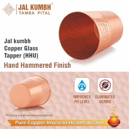 Image of Pure Copper Glasses Tapper Hhu Water Glass Pure Tamba Glass for Drinking & Serving Water Tumbler-285 ML