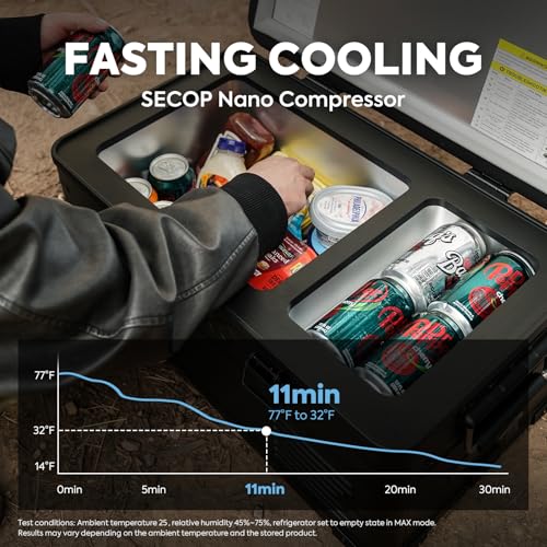 Image of ICECO APL20 Portable Freezer with DC Cable, 21 Qts 12V Refrigerator, Aluminum Car Fridge with SECOP Nano Compressor, -4℉~68℉, 12 Volt Electric Cooler Powered by AC /DC or Solar, for Boat, Truck