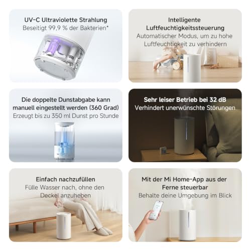 Xiaomi Smart Humidifier 2, ovlaživač zraka s hladnom maglom, 4,5L, spavaća soba