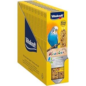 Vitakraft Kräcker, zur Mauserhilfe, für die Mauser, Knabberstangen für Wellensittiche, mit Vitaminen und Mineralien, ohne Zusatz von Zucker (10x 60g)