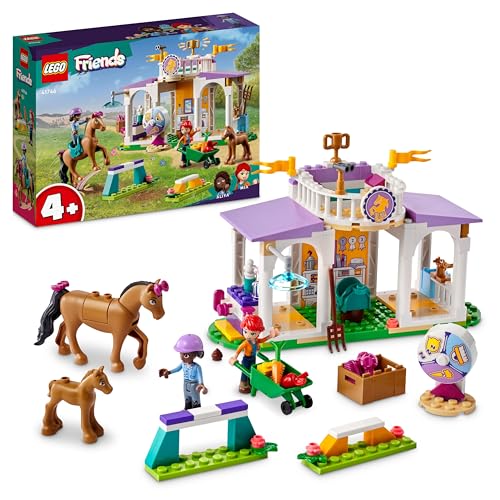 LEGO Friends Le Dressage Équestre - Jouet Enfant 4 Ans avec Chevaux, Poney et Les Mini-Poupées des Personnages Aliya et Mia - Idée Cadeau pour Les Amoureux des...