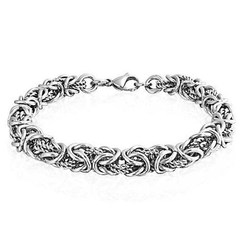 Preisvergleich Produktbild Bling Jewelry Byzantinische Kette Mechaniker Kettenglied Herren Armband Für Herren Silber Edelstahl Heavy