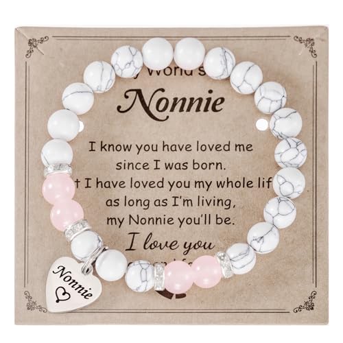 HUTIMY Nonnie Gift for Women from Grandkids Grandma Birthday Mothers Day Best Nonnie Bracelet