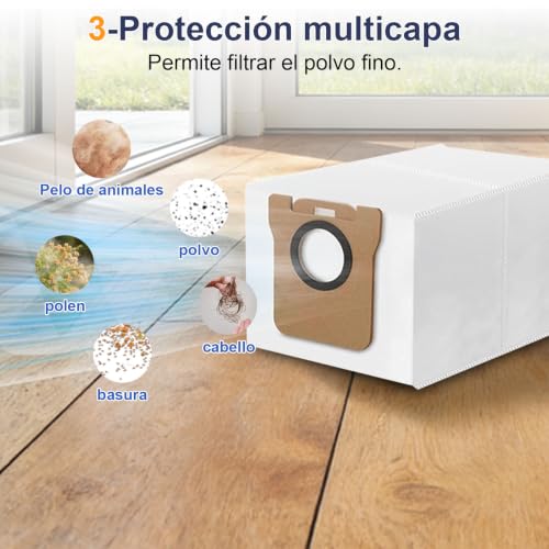 Miniatura 6 de Accesorios Aspiradora Para Xiaomi Robot Vacuum 5 5 Pro, 1 Cepillo Principal, 2 Filtros, 3 Bolsas Para El Polvo, 4 Toallitas, 5 Cepillos Laterales, Robot Vacuum 5 Pro Piezas De Repuesto