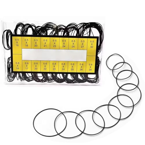 Juego de 200 Anillos de Sellado para Reloj,Anillo de Goma para Reloj,Juntas de Sellado de Tapa Trasera de Reloj,Tamaño 16-30 mm para relojeros,Para reparación de relojes