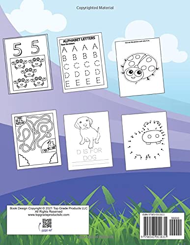 Activity Book For Kids Ages 4-8 A Fun Kid Workbook Game: For Daily Learning, Tracing Letter and Numbers, Coloring Pages, Cut Out Pictures and Color, ... Animal Alphabet, Mazes, Dot to Dot, and More! image 3