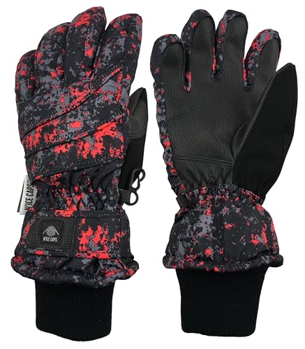 Image of N'Ice Caps Kids Waterproof Winter Thinsulate Warm Gloves | Boys and Girls Snow Ski Gloves with Durable Grippers on Palms, Fingers and Thumbs, 3M Insulation Ideal for Cold Weather