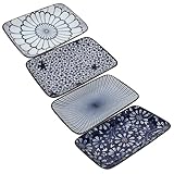 Entretien facile : ces plats de service rectangulaires en céramique passent au lave-vaisselle, un nettoyage facile après les repas. assiette en céramique japonaise, plateaux de service rectangulaires