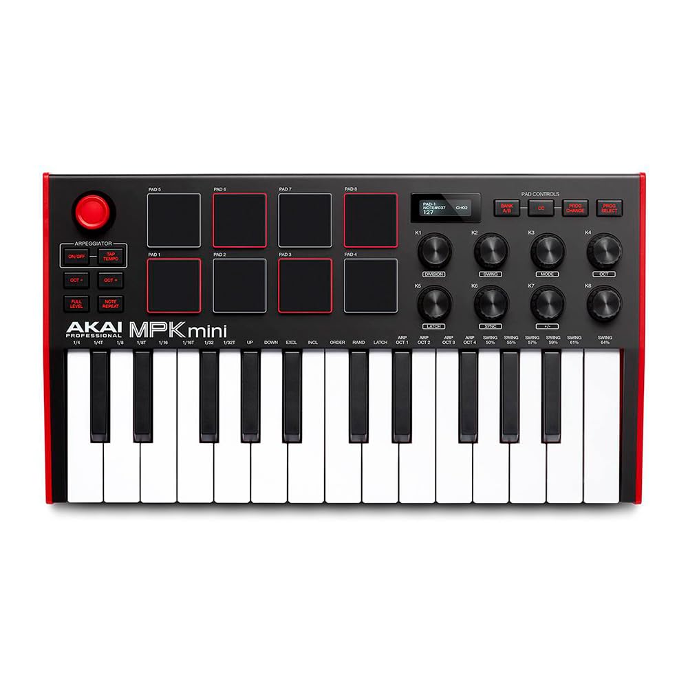 Akai Teclado Controlador MIDI MPK Mini MK3| 25 Teclas, USB, 8 Pads