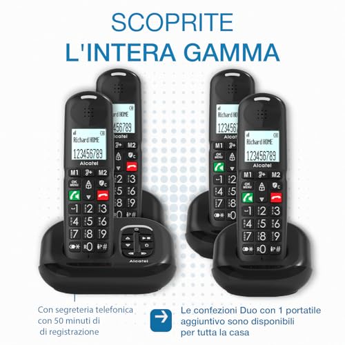 Alcatel XL685 Duo Telefono Cordless Con Identificativo Di Chiamata Nero - 5