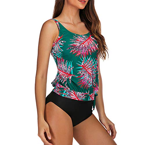Womens Floral Striped Bathing Suit Tankini Two Piece Set 10.00 (50