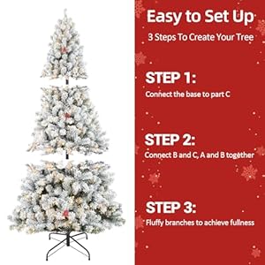 6ftflockedchristmastreewith250warmwhitelightsfrostedartificialtreewith820snowybranchtipsmetalstandfoldablebaseidealforhomeofficepartyorholidaydecor Urban Country Home Decor 6ft flocked christmas tree with 250 warm white lights frosted artificial tree with 820 snowy branch tips metal stand foldable base ideal for home office party or holiday decor urban country home decor