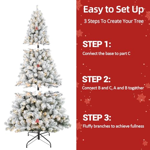 6ftflockedchristmastreewith250warmwhitelightsfrostedartificialtreewith820snowybranchtipsmetalstandfoldablebaseidealforhomeofficepartyorholidaydecor Urban Country Home Decor 6ft flocked christmas tree with 250 warm white lights frosted artificial tree with 820 snowy branch tips metal stand foldable base ideal for home office party or holiday decor urban country home decor