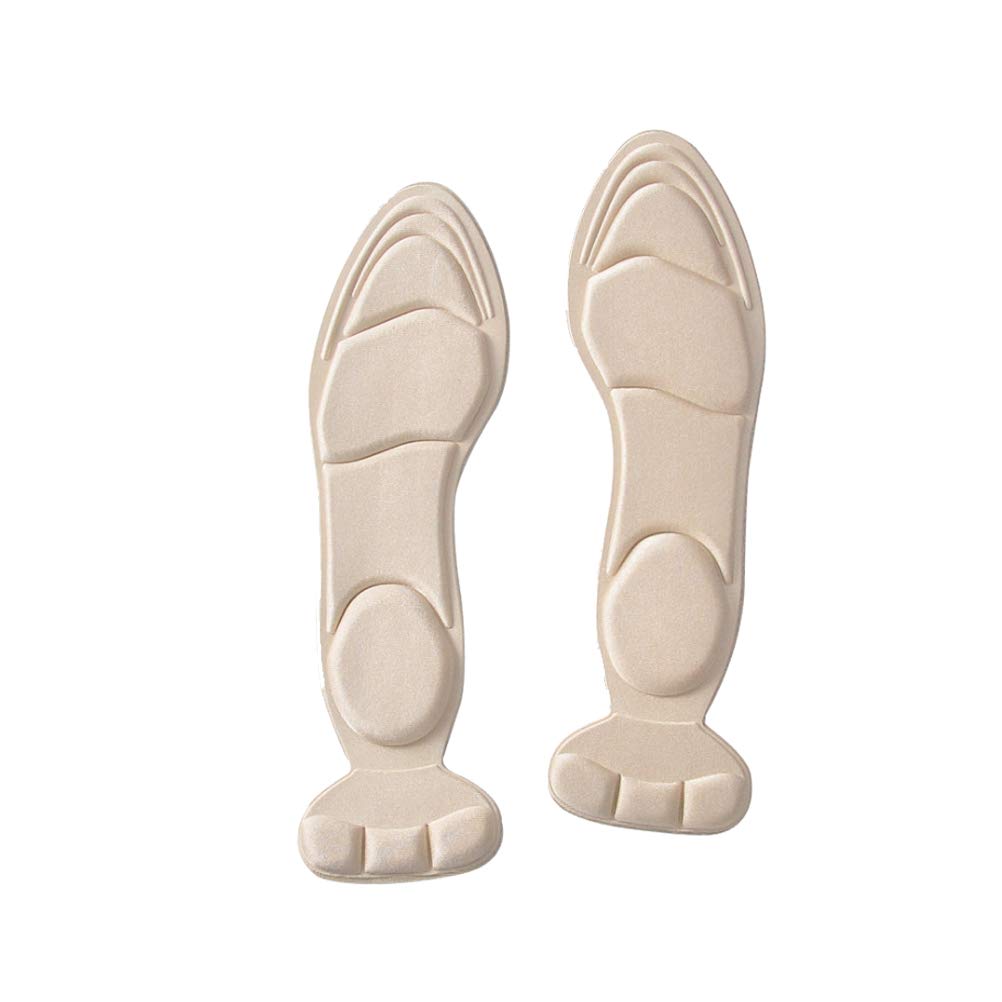 rosenice 1 Pair High Heel Insoles Arch Support Pads Massage Memory Foam Insoles for Women Soft Foam Insoles Pads Foot Care Protector Anti-Slip Cushion Shoe Inserts（Apricot）
