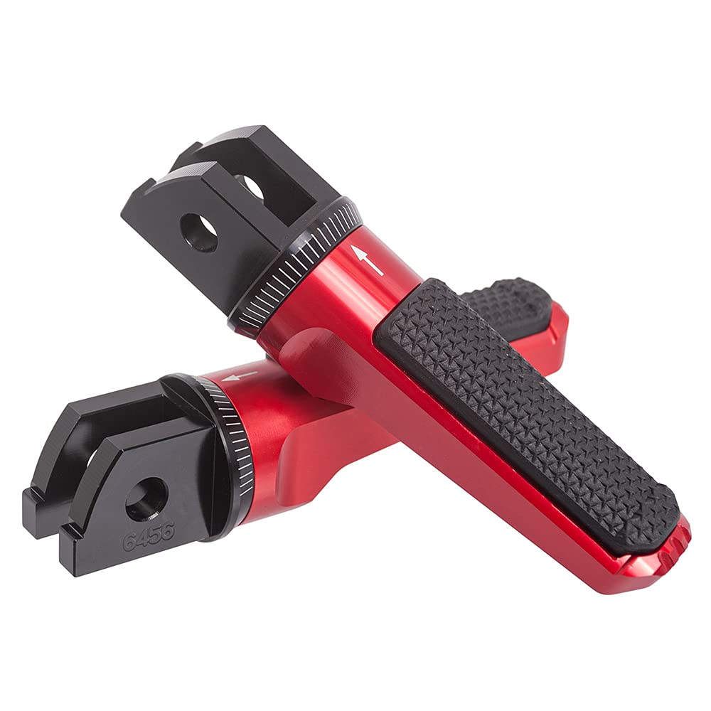 Pedane Moto Anteriori In Alluminio CNC – Poggiapiedi Pilota Per MT-07, MT-09, XSR700, XSR900 E Tante Altre (colore Rosso)