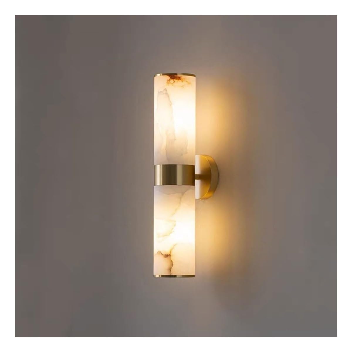OZBMA Modern Alabaster Wall Light Spanish Natural Marble Sconce LED Brass Lamp for Bathroom Living Room Bedroom Hallway Stairs(Gold) (Gold)