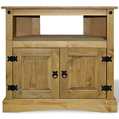 Festnight Mesa Auxiliar de Madera Maciza Corona 80x43x78 cm