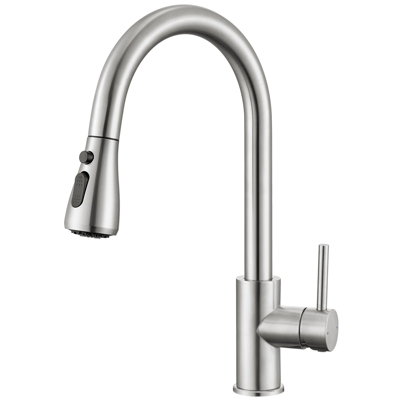 CECIPA Wasserhahn Küche, Hochdruck Küchenarmatur mit ausziehbar Brause, Armatur Küche mit zwei Sprühfunktionen, 360° schwenkbarer, Spültischarmatur mit einfacher Montage, Edelstahl Gebürstet