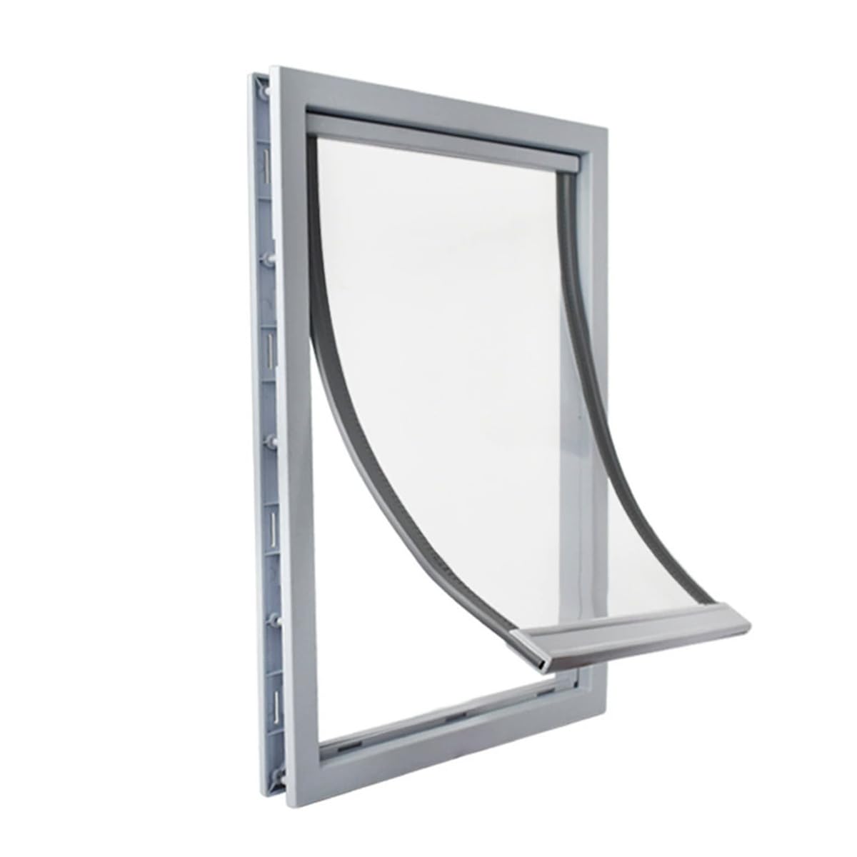 Large Dog Door, 2 Way Lockable Pet Cat Flap Doors with Flexible Transparent Flap, Magnetic Dog Flap for Garden Door/Sliding Door/Wooden Door, Easy Installation (White,L-46x32x5cm)