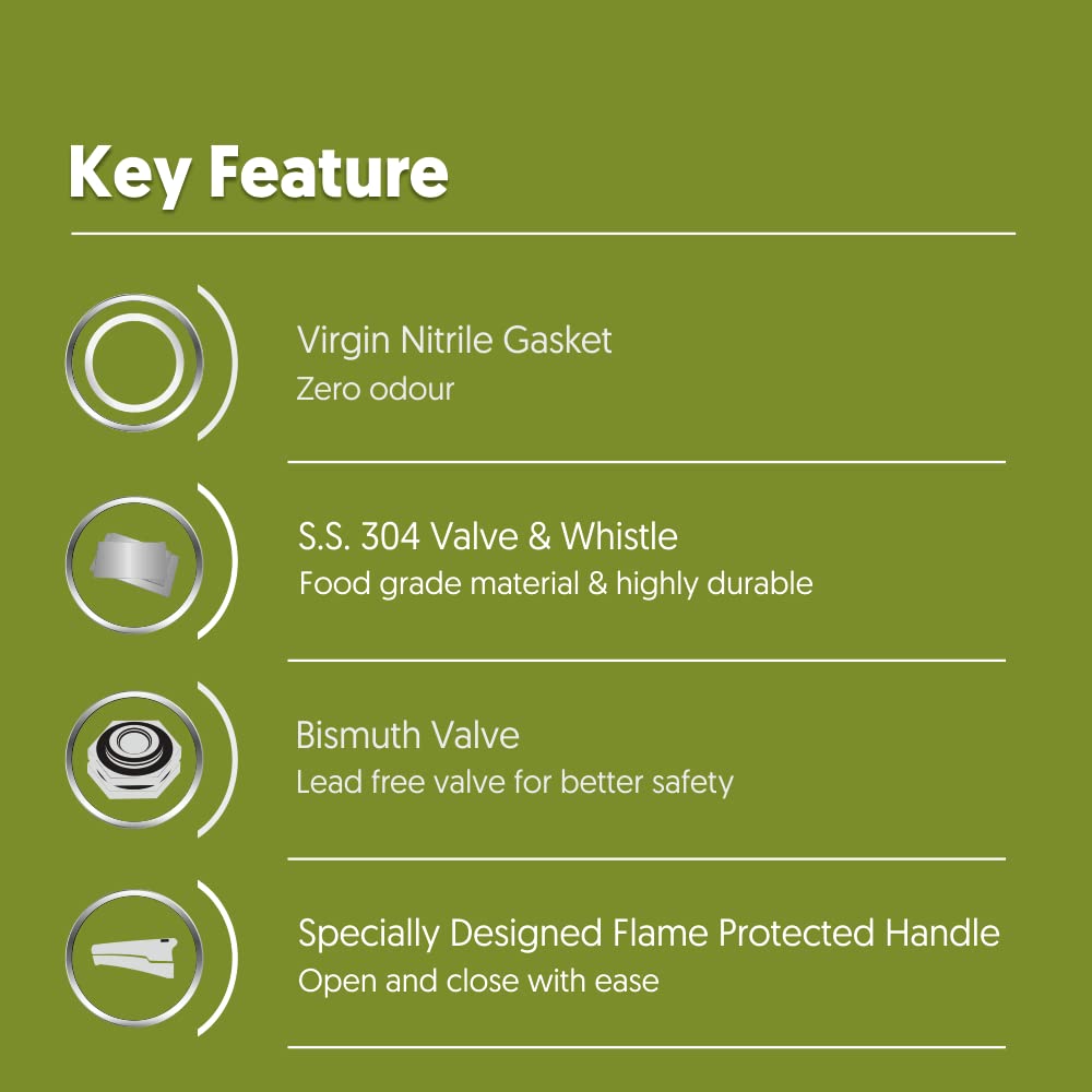 Preethi Hard Anodized Induction Base Outer Lid Pressure Cooker 3 Litres