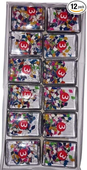 SQUARE MULTICOLOR BINDI NO:3 Velvet for Girls and Women (pack of 12 Pices)