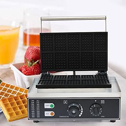 1500W Waffeleisen Grill Profi Belgisches Waffeleisen Antihaftbeschichtung Platten Waffelautomat mit Temperaturregelung und Timer Kommerzielles Waffelmaschine,50~300℃ – Bild 3