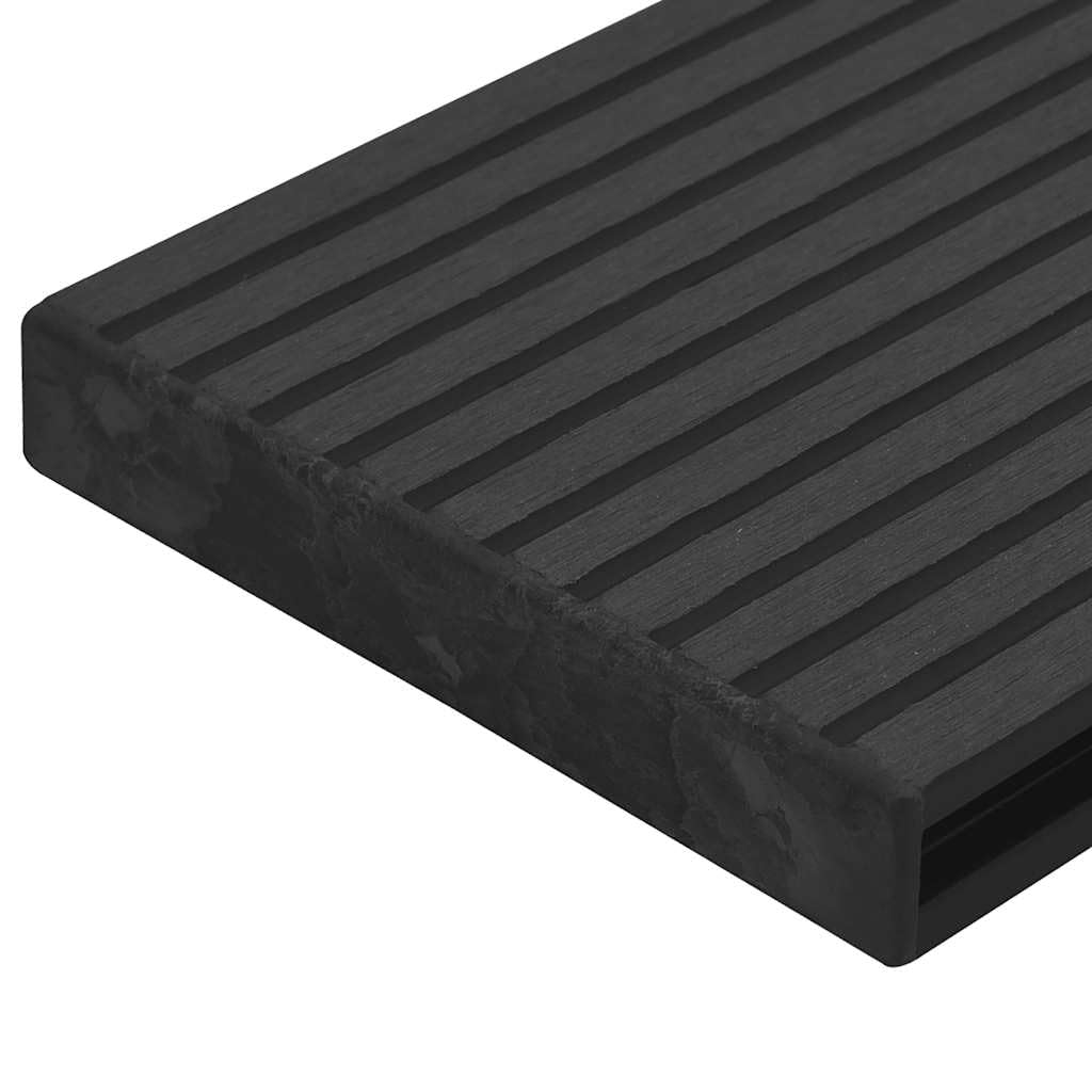 Embouts de terrasse plastique noir 15 x 2,5 cm 10 pièces pour planches de terrasse finition propre protection rénovation intérieur extérieur