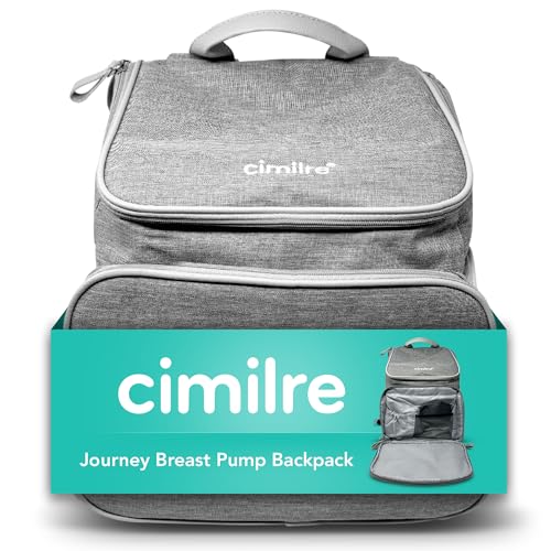 Image of Cimilre Journey Breast Pump Backpack, Stylish & Functional Breast Pump Bag with Plenty of Pockets & Collapsible Compartments, Easily Fits Your Breast Milk, Pump, Accessories & More, 13” H x 12” W