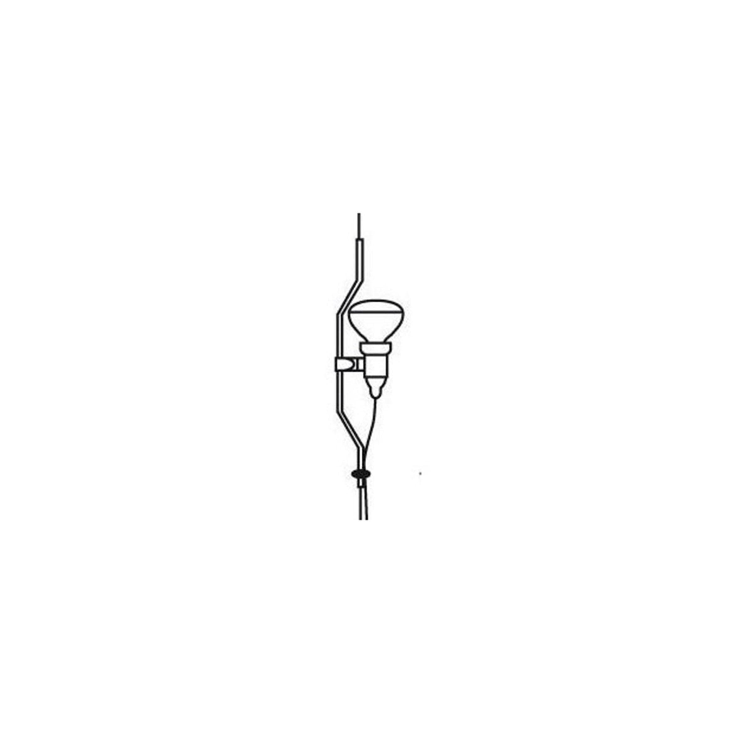FLOS Parentesi Dimmer Element, Elemento Aggiuntivo per Lampada Parentesi, Composto da Archetto in Metallo, Portalampada e Cavo con Spina, Versione Dimmerabile, Colore Nichel