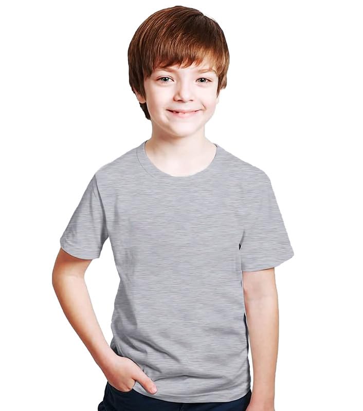 Image of XENOVAURBAN Kids Unisex Solid Round Neck Cotton T-Shirt - P