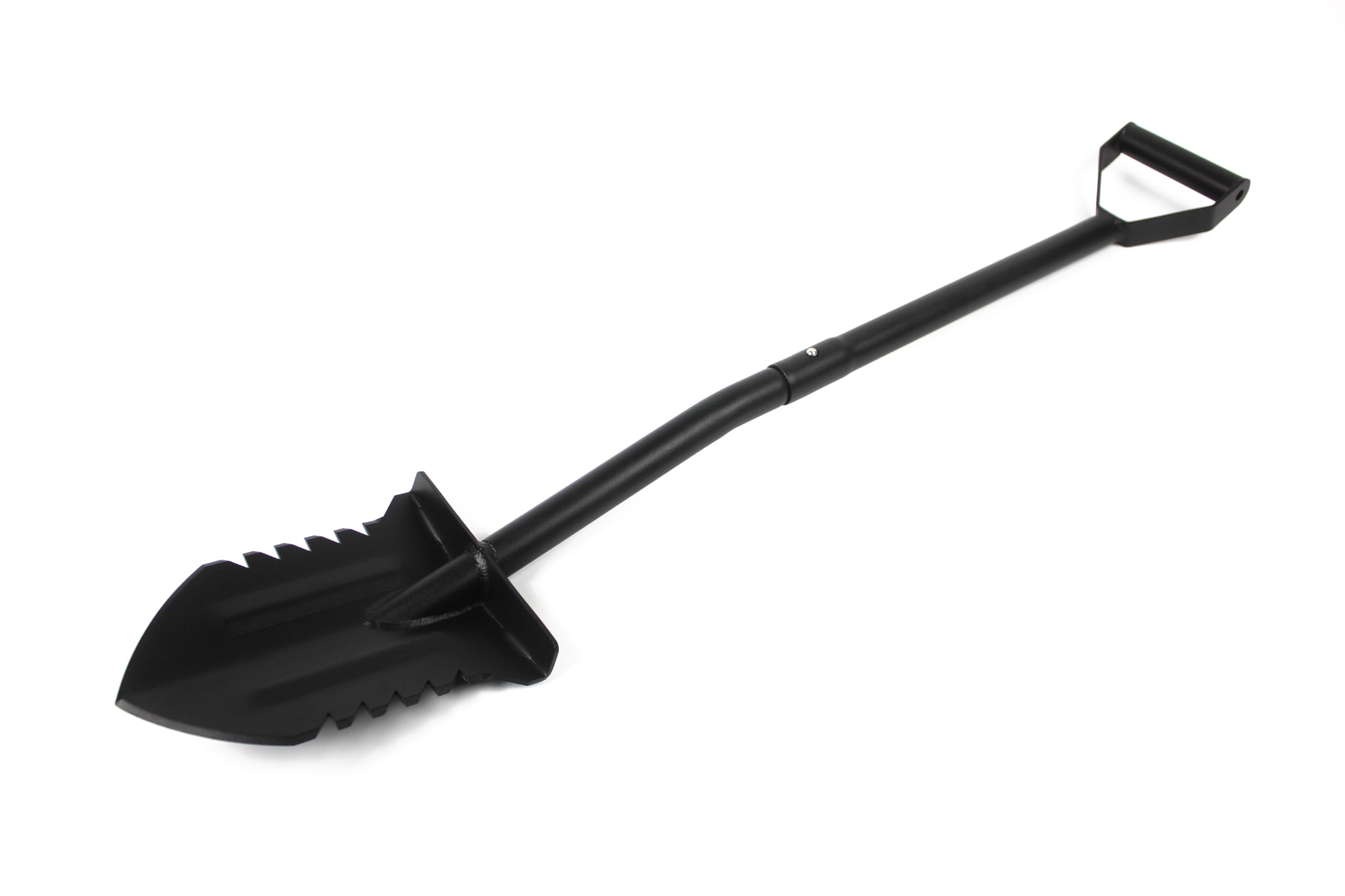 Pala da Scavo PA-3 in Acciaio Temperato Nero 2 Pezzi Facile Trasporto Robusta Ottima Qualità Vanga con Lama Taglio Terreno Duro per Metal Detector Giardinaggio Campeggio (93cm Montata)