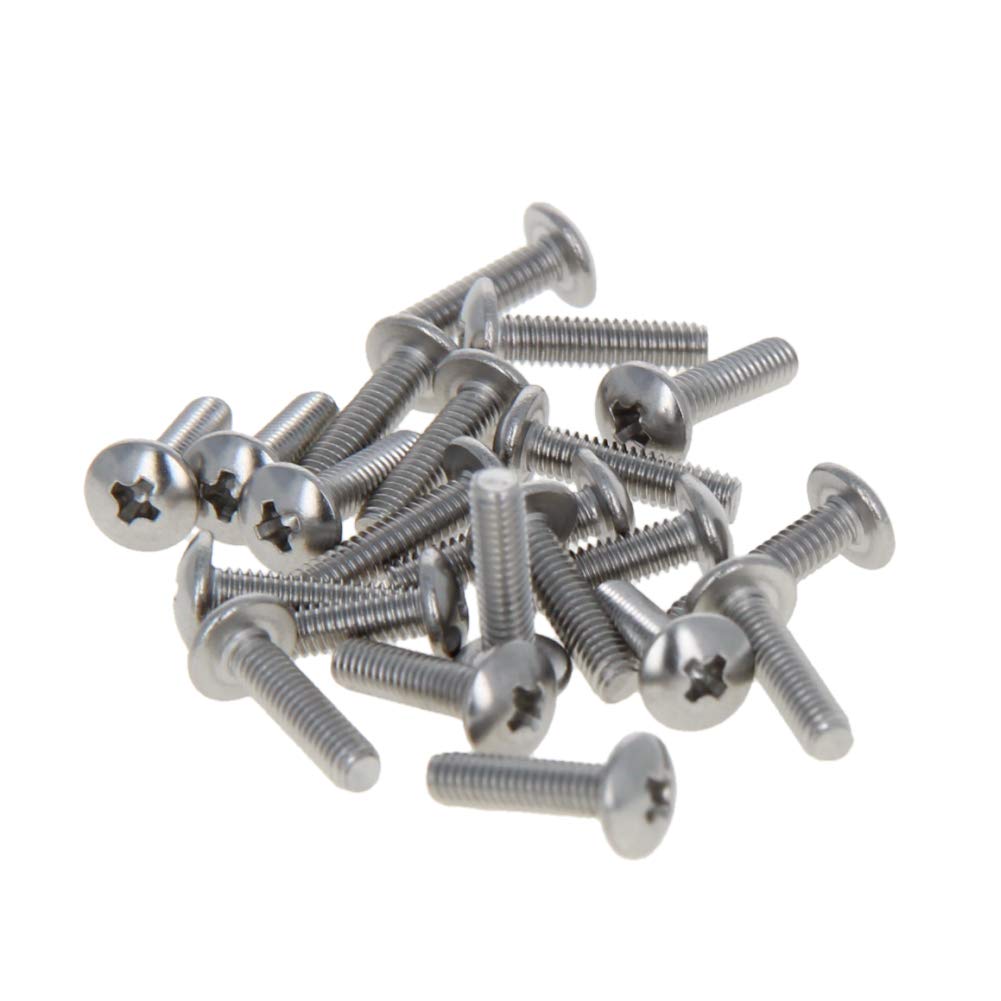 MroMax 30Pcs M2.5 x 10mm Truss Head Phillips Machine Screw, 304 Stainless Steel (A2-70), Fully Thread, Metric Silver Gray Truss Cross Head Screws