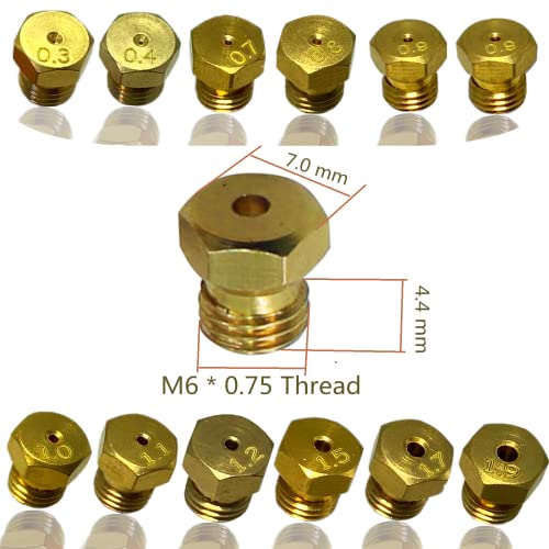 MCAMPAS 36 PCS LP Gas Conversion Kit for Range/Cooktop/Stove | Propane & Natural Gas Brass Orifice Nozzles (0.3mm-1.9mm, M6x0.75mm) Compatible with... - Image 3