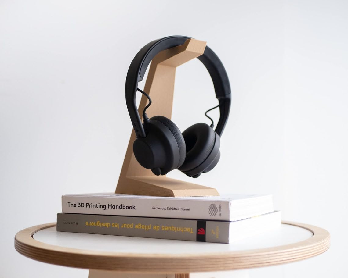 ᵀᴹ Custom Wood Portable Headphone Stand, Headphone Holder, Docking Station, Desk Organiser, (Cherry)
