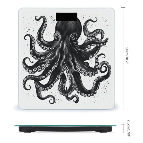 Báscula digital Classic Black Octopus para baño miniatura 2