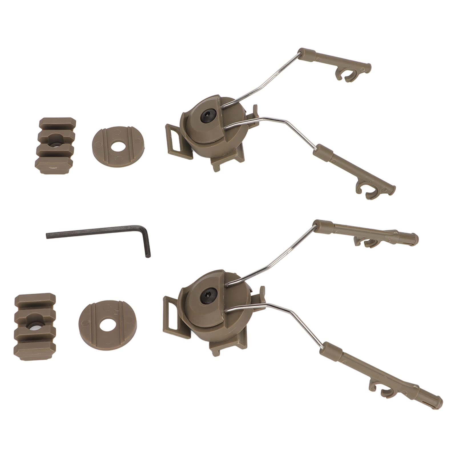 1 Pair of Headset Helmet Adapter ARC Track Adapter Headset Holder Left Right Attachment for Comtac, Compatible with MSA Sordin, Howard Leight, 3M Peltor, etc.